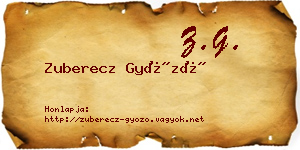 Zuberecz Győző névjegykártya